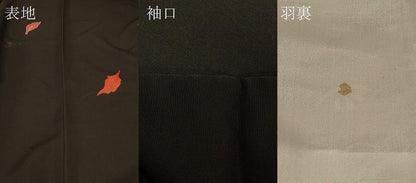平和屋着物＃羽織　寿光織　舞葉文　黒地　金糸　正絹　逸品　CABE5520in