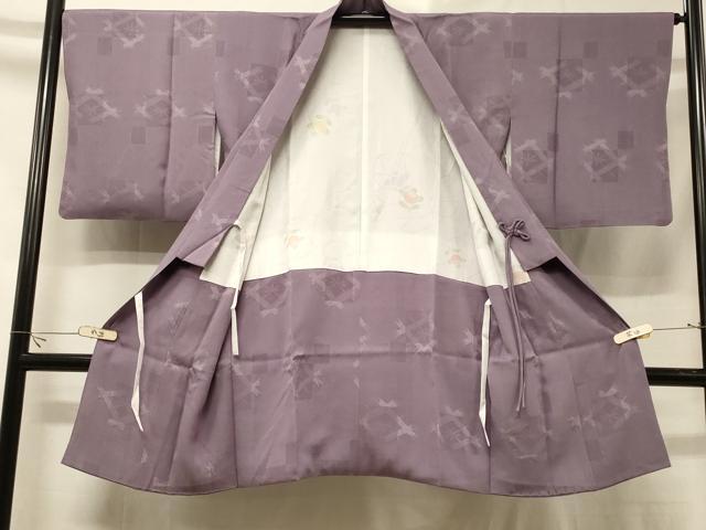 平和屋着物＃道中着　花菱文　葡萄鼠色　高島屋扱い　正絹　逸品　CABE5522in