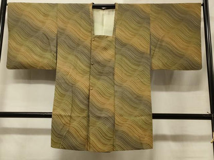 平和屋着物＃道行コート　流水文　ロング丈　正絹　逸品　CABE5528in