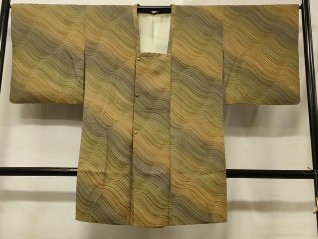 平和屋着物＃道行コート　流水文　ロング丈　正絹　逸品　CABE5528in