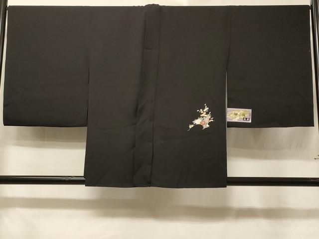 平和屋着物＃羽織　仮絵羽　花車文　黒地　正絹　逸品　未使用　CABE5534in