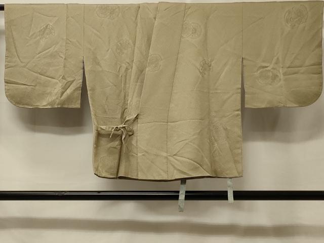 平和屋着物＃道中着　絵皿花地紋　肥後煤竹色　正絹　逸品　未使用　CABE5541in