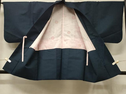 平和屋着物＃道中着　霞文　藍鉄色　正絹　逸品　CABE5549in