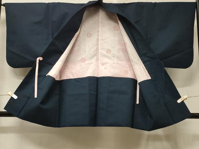 平和屋着物＃道中着　霞文　藍鉄色　正絹　逸品　CABE5549in