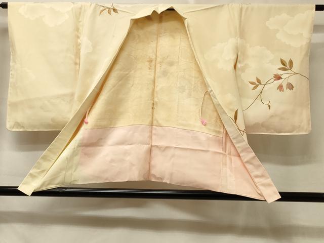 平和屋着物＃羽織　総刺繍　枝花文　暈し染め　銀糸　正絹　逸品　未使用　CABE5551in