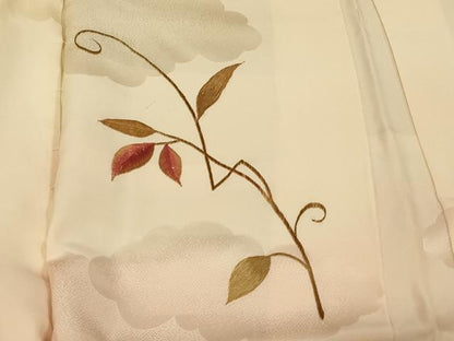 平和屋着物＃羽織　総刺繍　枝花文　暈し染め　銀糸　正絹　逸品　未使用　CABE5551in