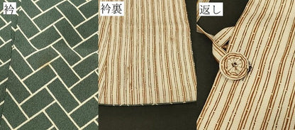 平和屋着物＃男性　道中着　リバーシブル　檜垣文　正絹　逸品　CABE5557in