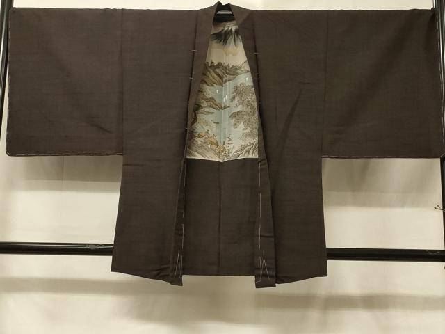 平和屋着物＃男性　羽織　紬地　霞文　正絹　逸品　未使用　CABE5558in