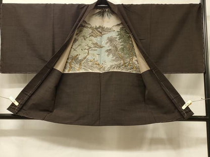 平和屋着物＃男性　羽織　紬地　霞文　正絹　逸品　未使用　CABE5558in