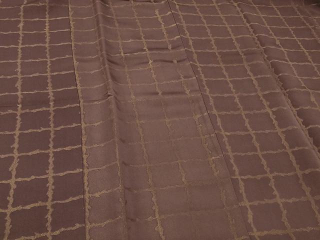 平和屋着物＃道行コート　格子柄　金糸　正絹　逸品　未使用　CABE5562in