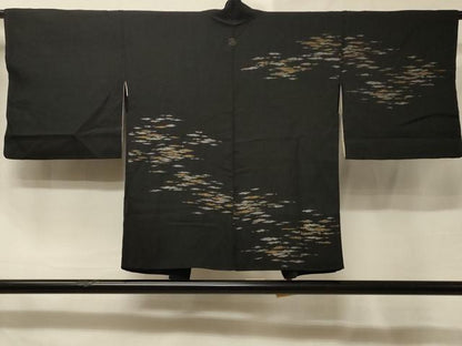 平和屋着物＃羽織　寿光織　霞文　黒地　金銀糸　正絹　逸品　CABE5569in