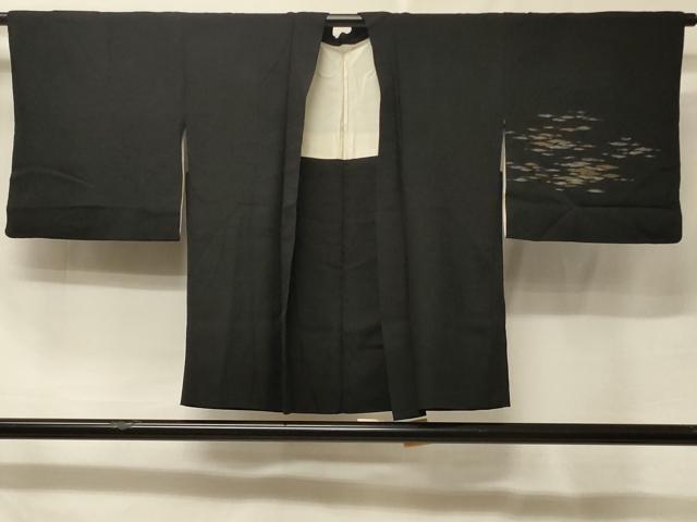 平和屋着物＃羽織　寿光織　霞文　黒地　金銀糸　正絹　逸品　CABE5569in