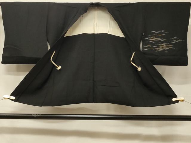平和屋着物＃羽織　寿光織　霞文　黒地　金銀糸　正絹　逸品　CABE5569in