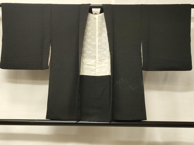 平和屋着物＃羽織　枝葉文　黒地　正絹　逸品　CABE5572in
