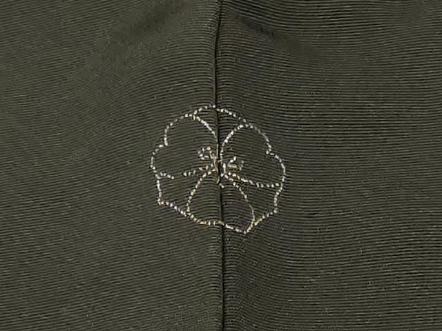 平和屋着物＃羽織　刺繍　松皮菱貝桶花文　黒地　金彩　正絹　逸品　未使用　CABE5573in