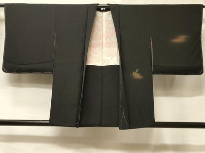 平和屋着物＃羽織　御所車花文　暈し染め　黒地　金彩　正絹　逸品　未使用　CABE5579in