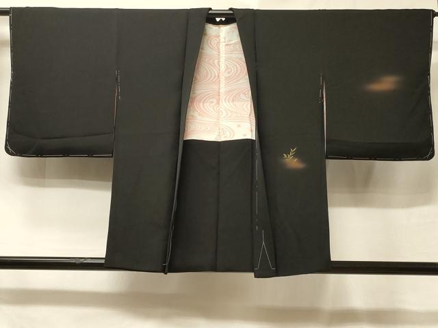 平和屋着物＃羽織　御所車花文　暈し染め　黒地　金彩　正絹　逸品　未使用　CABE5579in