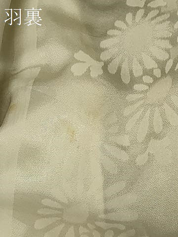 平和屋着物＃羽織　寿光織　草花文　黒地　金銀糸　正絹　逸品　CABE5580in