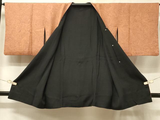 平和屋着物＃道行コート　リバーシブル　墨流し文様　黒地　正絹　逸品　CABE5582in 平和屋着物＃道行コート リバーシブル 墨流し文様 黒地 正絹 逸品