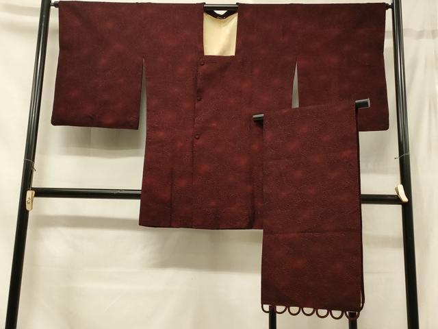 平和屋着物＃道行コート　輪奈ビロード　菊　ほていや扱い　ショール付き　正絹　逸品　CABE5584in