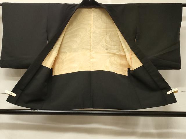 平和屋着物＃羽織　駒刺繍　総刺繍　草花文　黒地　金糸　正絹　逸品　CABE5594in 平和屋着物＃羽織 駒刺繍 総刺繍 草花文 黒地 金糸 正絹 逸品