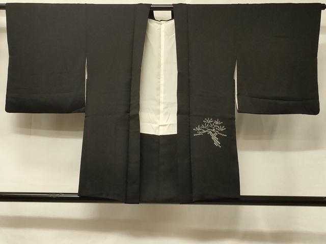 平和屋着物＃羽織　絞り　枝松文　黒地　正絹　逸品　CABE5595in