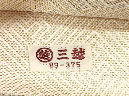 平和屋着物◎佐賀錦　六通柄袋帯　唐織　扇草花文　金糸　三越扱い　正絹　逸品　CABE5618nb