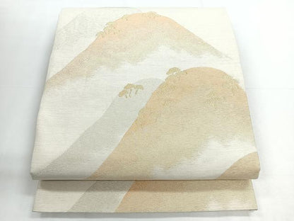 平和屋着物◎六通柄袋帯　明綴遠山　金銀糸　正絹　逸品　CABE5619nb