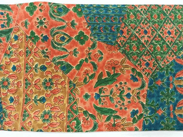 平和屋着物◎つけ帯　更紗花文　正絹　逸品　未使用　CABE5640nb