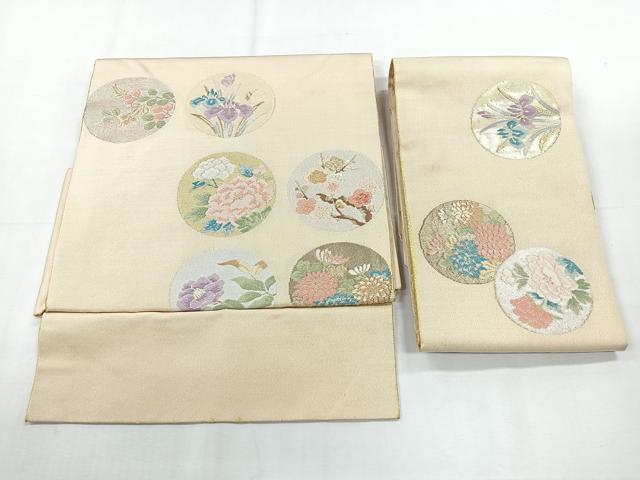 平和屋着物◎つけ帯 花丸文 金銀糸 正絹 逸品 CABE5646nb