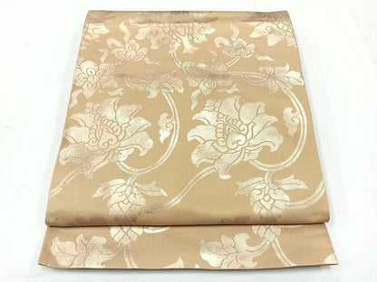 平和屋着物◎六通柄袋帯 花唐草文 正絹 逸品 CABE5654nb