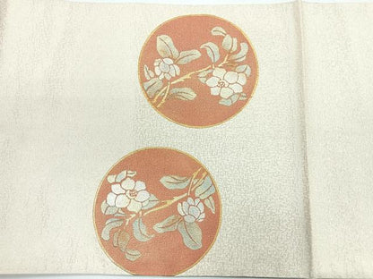 平和屋着物◎太鼓柄袋帯　花丸文　金彩　正絹　逸品　CABE5704nb
