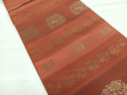 平和屋着物◎六通柄袋帯　花兎　金糸　正絹　逸品　CABE5705nb