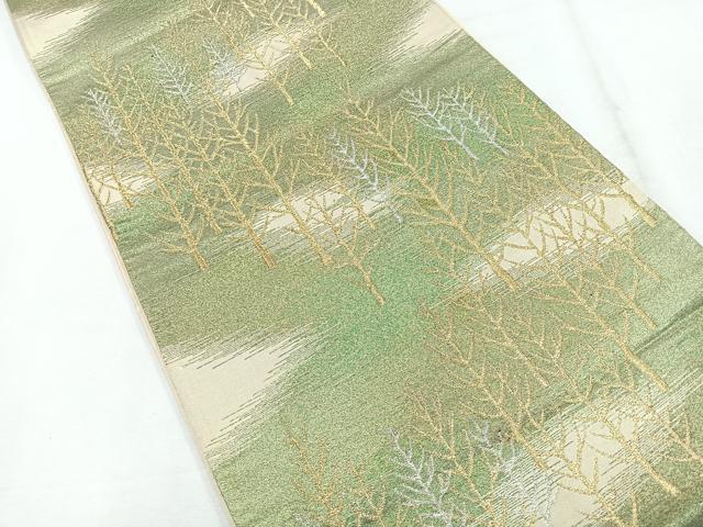 平和屋着物◎六通柄袋帯 霞樹林文 金銀糸 正絹 逸品 CABE5776nb