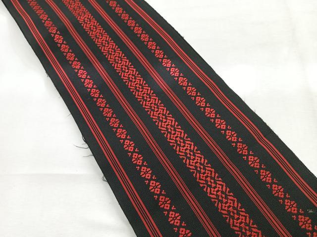 平和屋着物◎本場筑前博多織 両面 半幅帯 献上 正絹 逸品 CABE5816nb