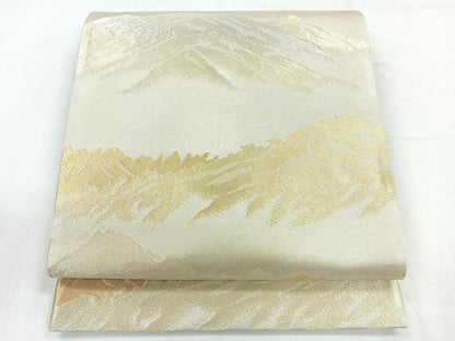平和屋着物◎六通柄袋帯 遠山文 金銀糸 正絹 逸品 CABE5850nb