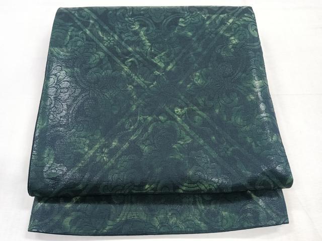 平和屋着物◎六通柄袋帯　花菱文　引箔　正絹　逸品　未使用　CABE5880nb