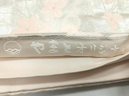 平和屋着物◎六通柄袋帯　草花文　銀糸　やまとオリジナル　正絹　逸品　CABE5904nb