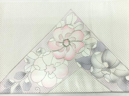 平和屋着物◎九寸名古屋帯 駒刺繍 辻が花 銀糸 正絹 逸品 CABE5908nb