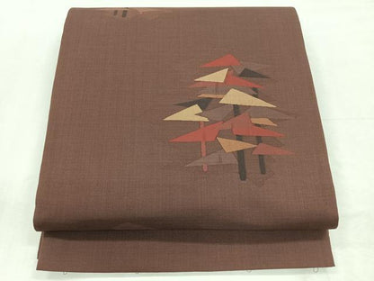 平和屋着物◎六通柄袋帯　幾何学文　正絹　逸品　CABE5920nb