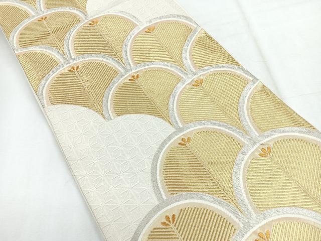 平和屋着物◎六通柄袋帯　青海波　金銀糸　正絹　逸品　CABE5925nb