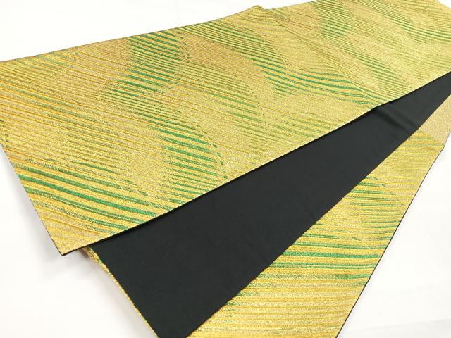 平和屋着物◎六通柄袋帯　斜線文　金糸　正絹　逸品　CABE5945nb