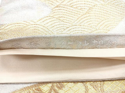 平和屋着物◎二重引箔佐賀錦 六通柄袋帯 流水花文 金銀糸 正絹 逸品 CABE5965nb