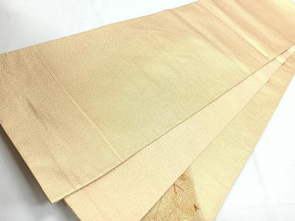 平和屋着物◎太鼓柄袋帯 松葉文 金糸 正絹 逸品 CABE5988nb