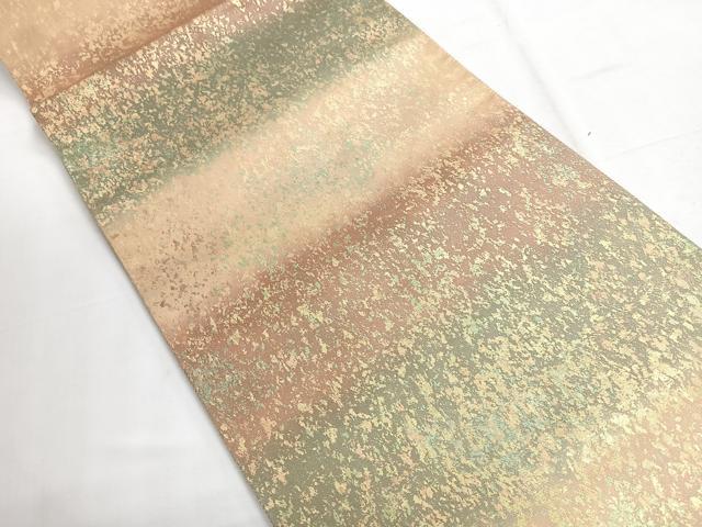 平和屋着物◎六通柄袋帯 霞文 金糸 引箔 正絹 逸品 CABE5992nb