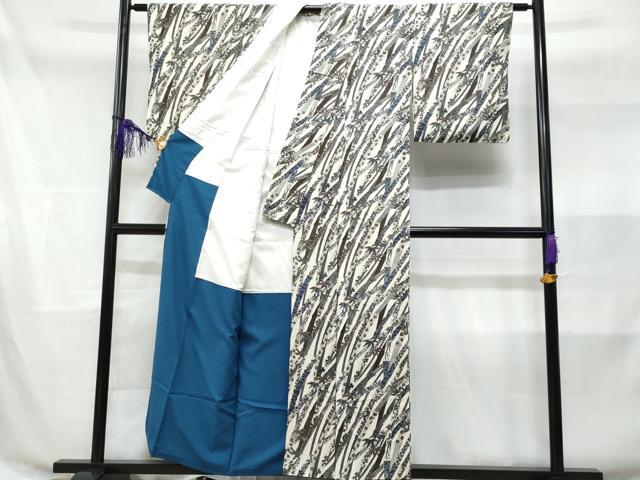 平和屋着物■上質な小紋 笹竹吉祥文 金彩 正絹 逸品 CABE6002fb