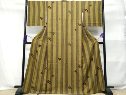 平和屋着物■上質な小紋　椿　正絹　逸品　CABE6014fb