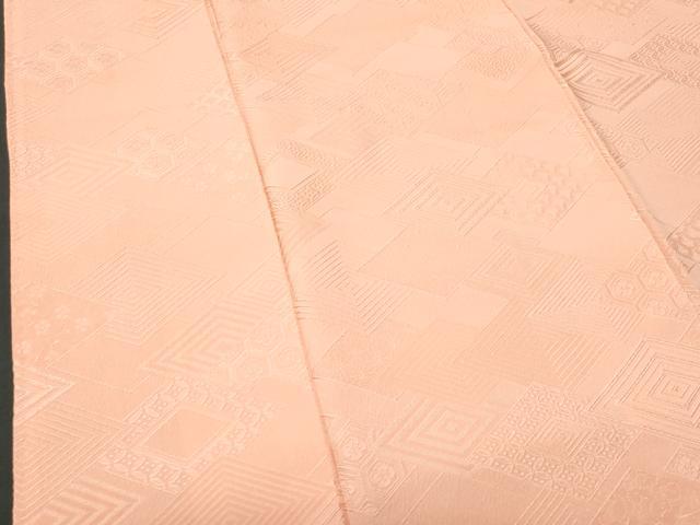 平和屋着物■上質な色無地 菱重ね吉祥花地紋 ときがら茶色 正絹 逸品 未使用 CABE6042fb