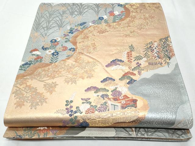 平和屋着物◎六通柄袋帯 唐織 慶長小袖文 金糸 正絹 逸品 CABE6086fb