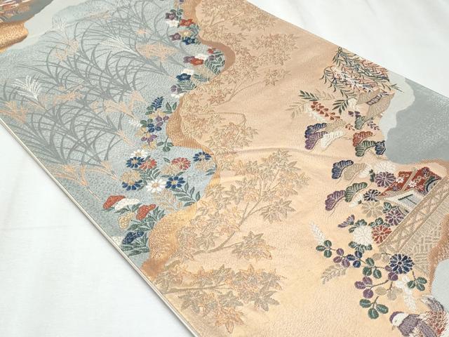 平和屋着物◎六通柄袋帯 唐織 慶長小袖文 金糸 正絹 逸品 CABE6086fb